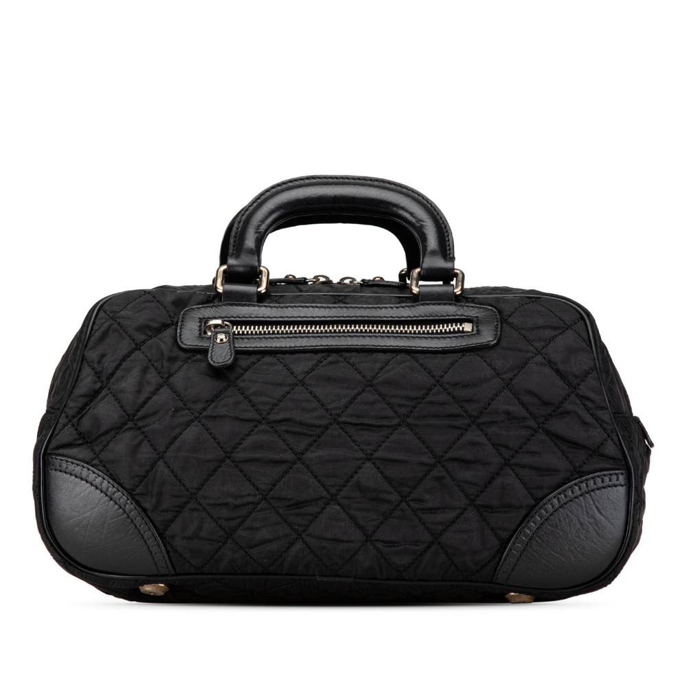Pre-Loved Chanel Paris New York Quilted Nylon Duffle Handbag